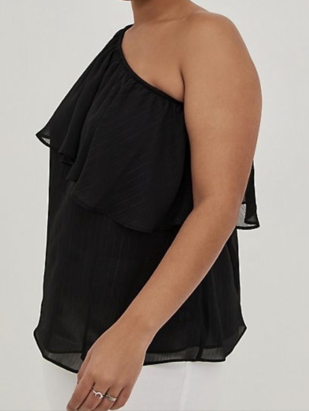 Torrid One-Shoulder Ruffle Women's Top - Picture 5 of 9